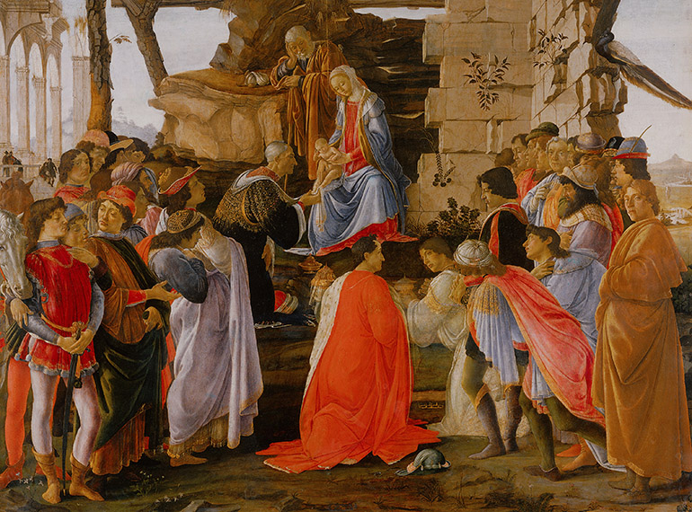 Sandro Botticelli, Adorazione dei Magi (1470 circa), tempera su tavola. Firenze, Galleria degli Uffizi